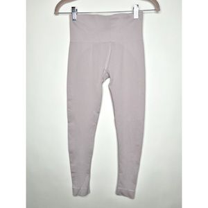 Set Active Leggings Light Purple Gray Seamless Ribbed 7/8 Athleisure Size Small